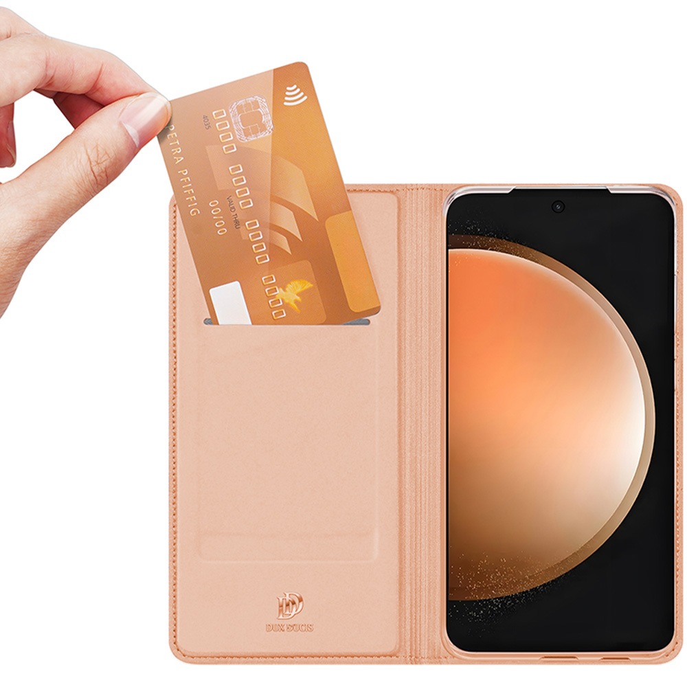 Etui z klapką Dux Ducis Skin Pro do Galaxy S25 FE, różowozłote